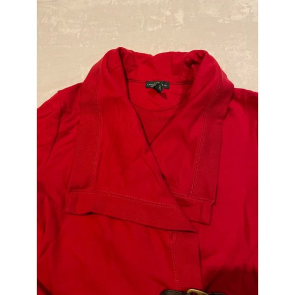LRL Lauren Jeans Co Ralph Red Jacket Cardigan Sweater Top Buckle Closure - Picture 5 of 10